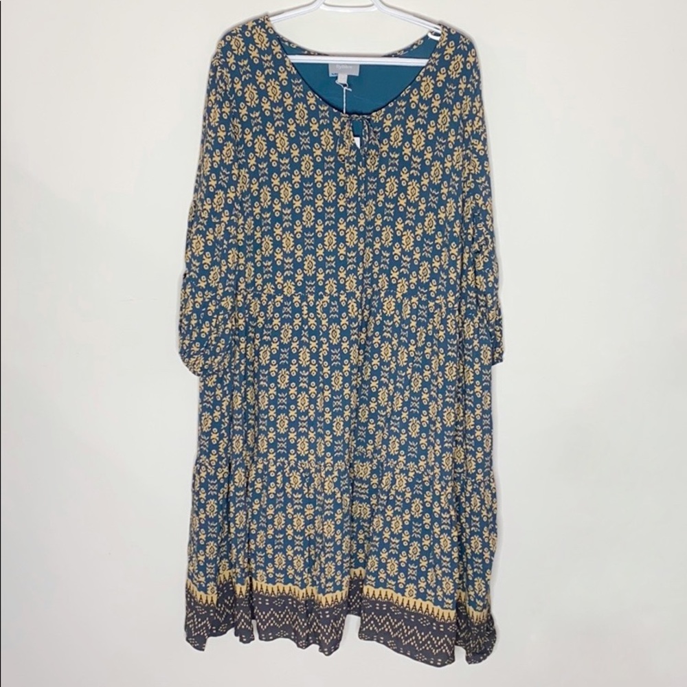 Ryllace geometric patterned midi dress size 20